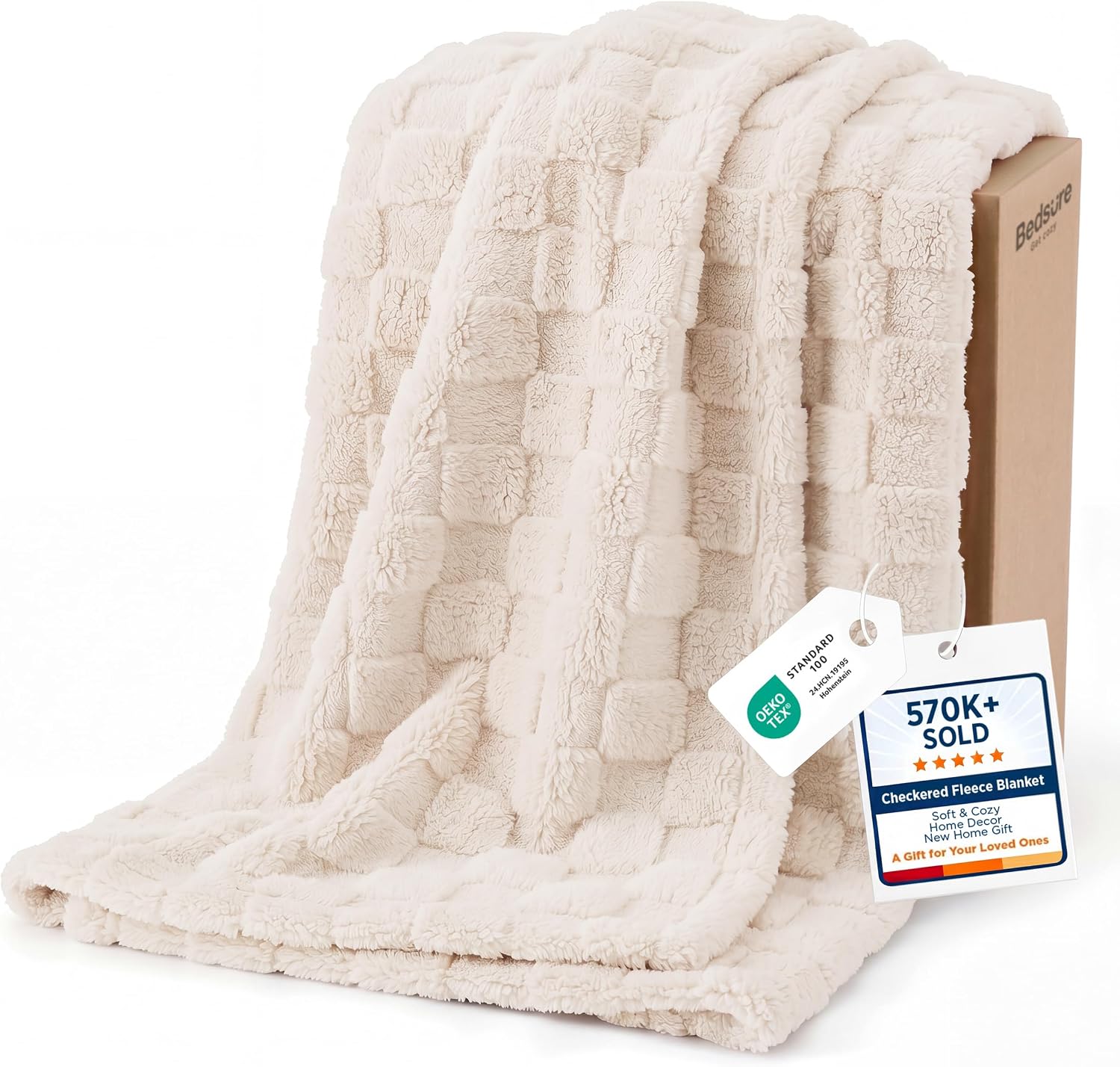 Bedsure GentleSoft Sage Green Throw Blanket for Couch - Checkered Cute Fleece Blankets, Soft Cozy Summer Throw for Bedroom Home Decor Gifts for Mom Girls, Green, 50x60 Inches