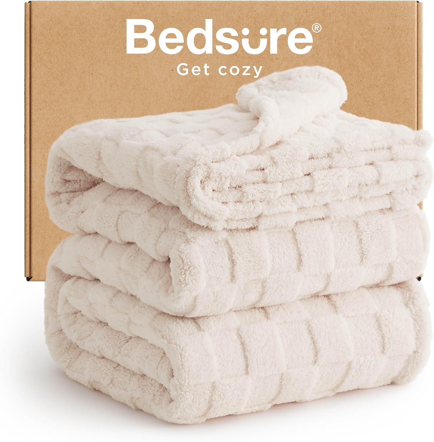 Bedsure GentleSoft Sage Green Throw Blanket for Couch - Checkered Cute Fleece Blankets, Soft Cozy Summer Throw for Bedroom Home Decor Gifts for Mom Girls, Green, 50x60 Inches