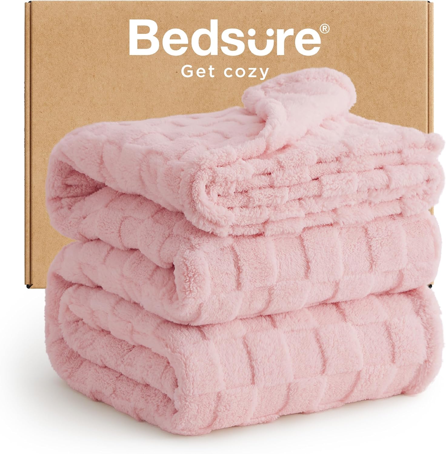 Bedsure GentleSoft Sage Green Throw Blanket for Couch - Checkered Cute Fleece Blankets, Soft Cozy Summer Throw for Bedroom Home Decor Gifts for Mom Girls, Green, 50x60 Inches