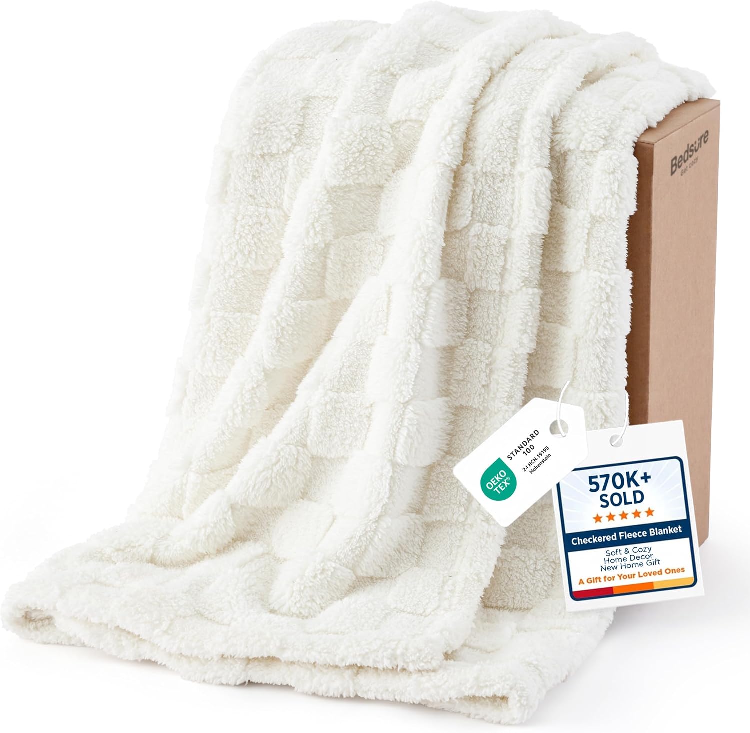 Bedsure GentleSoft Sage Green Throw Blanket for Couch - Checkered Cute Fleece Blankets, Soft Cozy Summer Throw for Bedroom Home Decor Gifts for Mom Girls, Green, 50x60 Inches