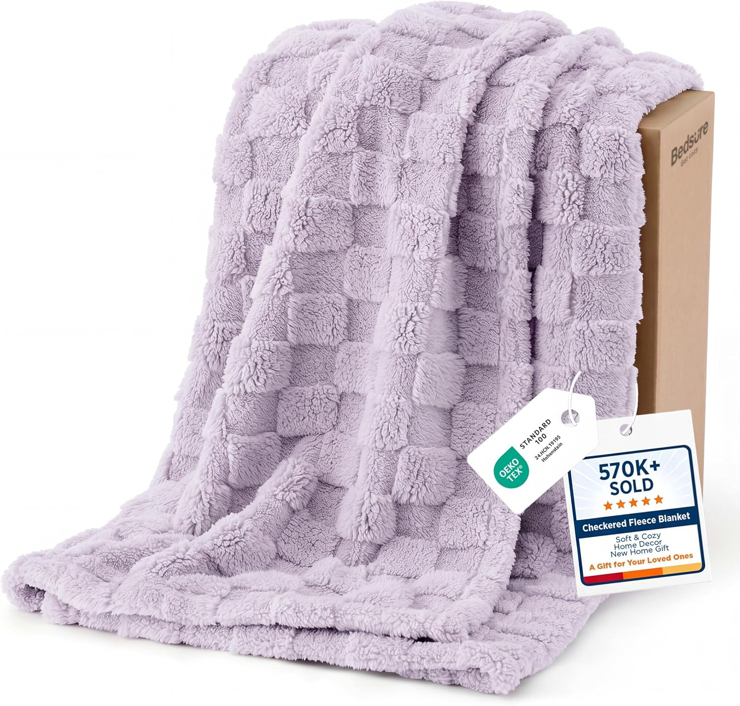 Bedsure GentleSoft Sage Green Throw Blanket for Couch - Checkered Cute Fleece Blankets, Soft Cozy Summer Throw for Bedroom Home Decor Gifts for Mom Girls, Green, 50x60 Inches