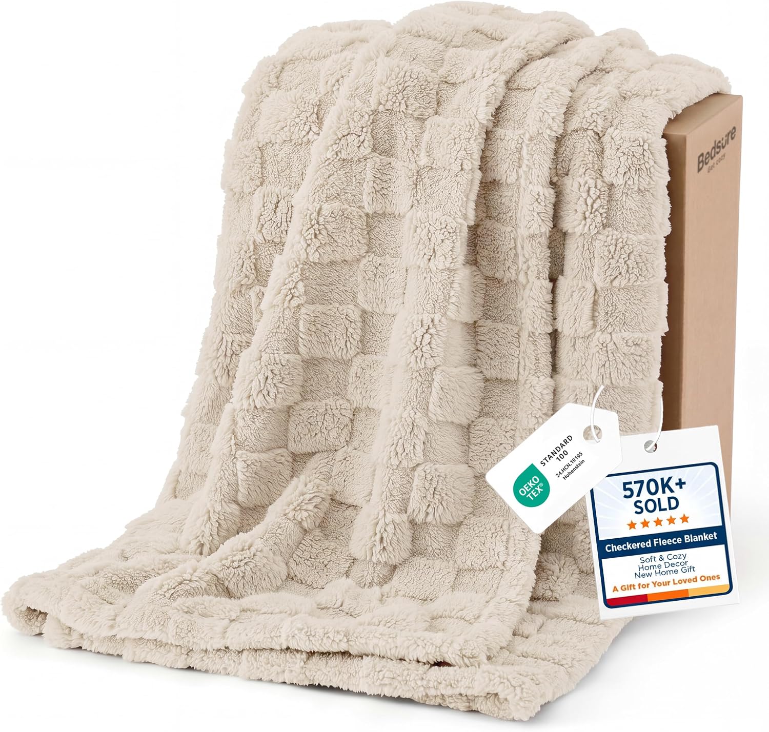 Bedsure GentleSoft Sage Green Throw Blanket for Couch - Checkered Cute Fleece Blankets, Soft Cozy Summer Throw for Bedroom Home Decor Gifts for Mom Girls, Green, 50x60 Inches