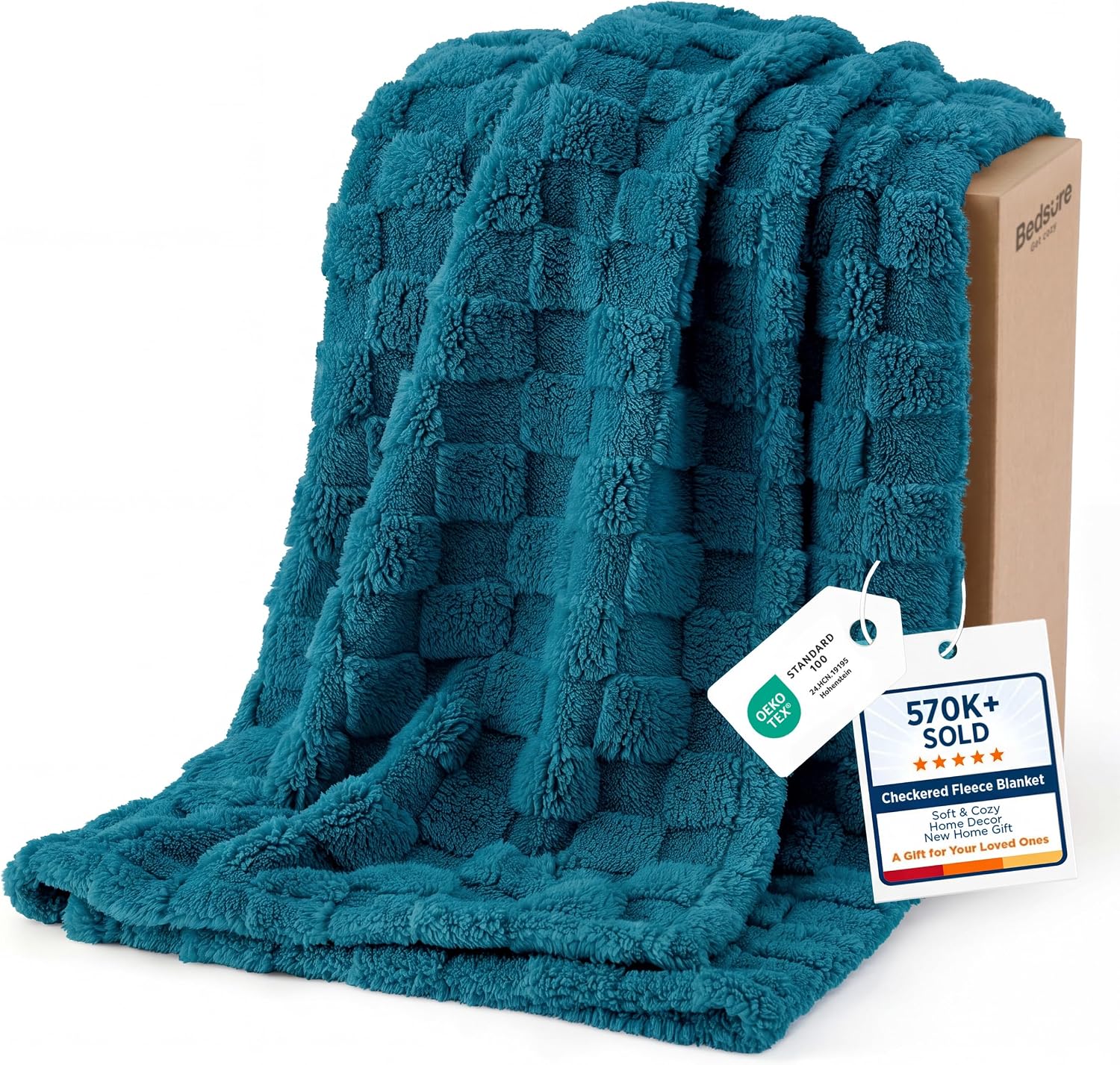 Bedsure GentleSoft Sage Green Throw Blanket for Couch - Checkered Cute Fleece Blankets, Soft Cozy Summer Throw for Bedroom Home Decor Gifts for Mom Girls, Green, 50x60 Inches